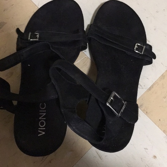 Vionic Shoes - Vionic leather strap wedge sandals